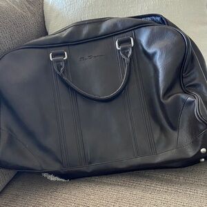 Ben Sherman Black Leather Duffel Bag